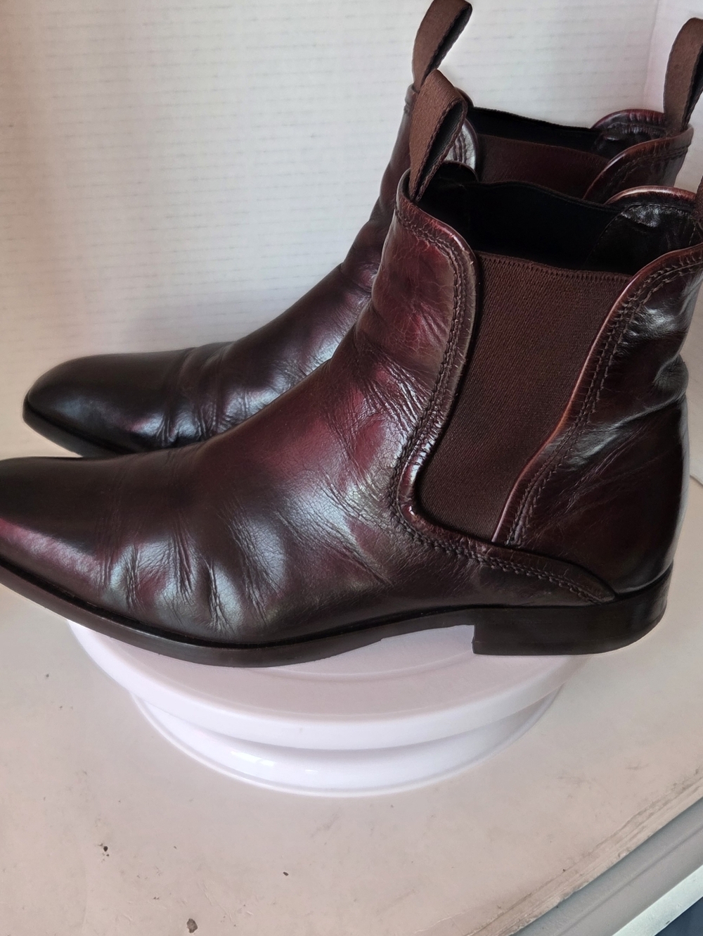 Hugo By Hugo Boss Men's Dark Brown Leather Bootoes Size 42 Or 9-9.5
